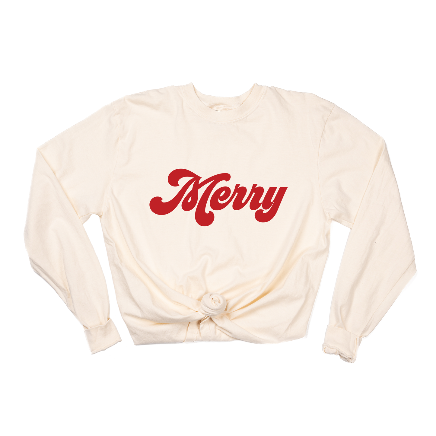 Merry (Retro, Red) - Tee (Vintage Natural, Long Sleeve)