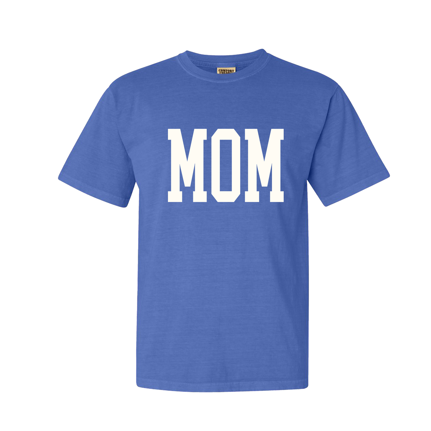 Mom Varsity (Creme) - Tee (Faded Blue)