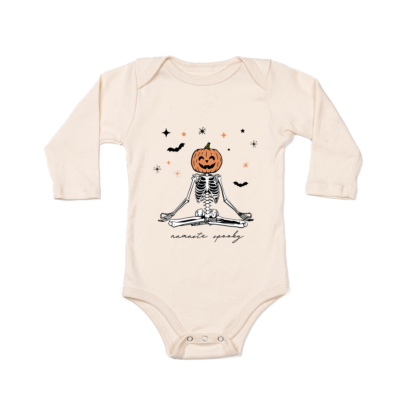 Namaste Spooky - Bodysuit (Natural, Long Sleeve)