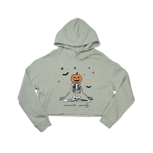 Namaste Spooky - Cropped Hoodie (Sage)