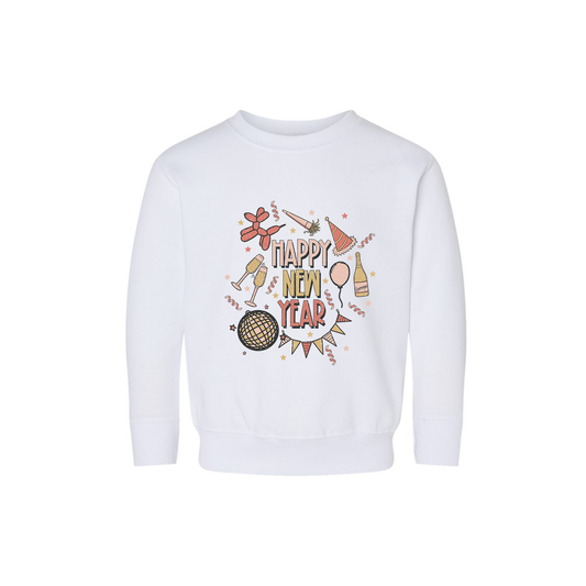 New Year Party Vibes - Kids Sweatshirt (White)