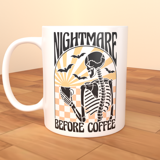 Nightmare Before Coffee - Coffee Mug (All White)