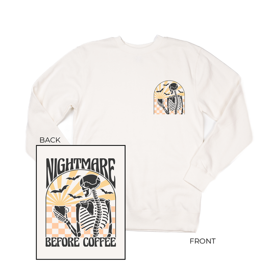 Nightmare Before Coffee (Front & Back) - Sweatshirt (Creme)