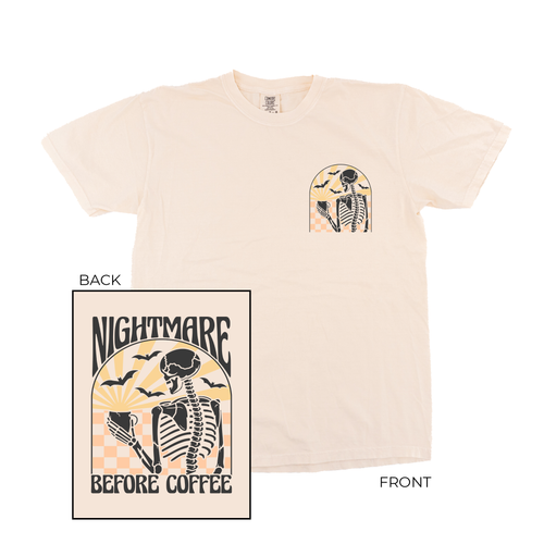 Nightmare Before Coffee (Front & Back) - Tee (Vintage Natural, Short Sleeve)