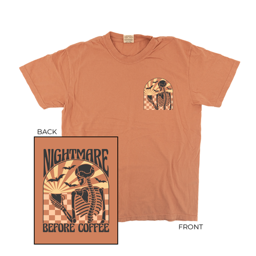 Nightmare Before Coffee (Front & Back) - Tee (Terracotta)