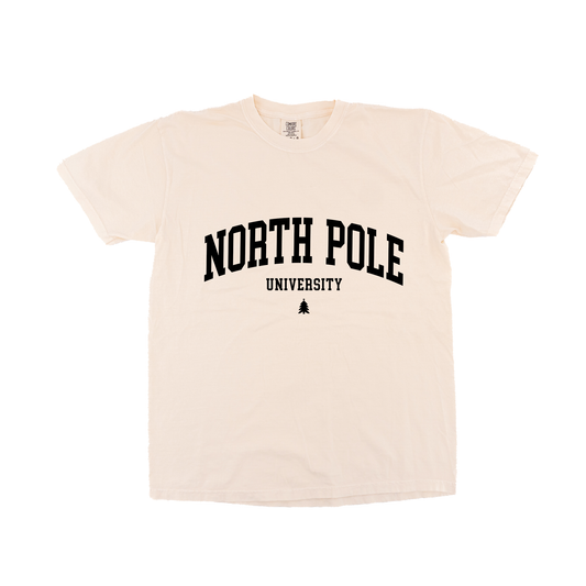 North Pole University (Black) - Tee (Vintage Natural, Short Sleeve)