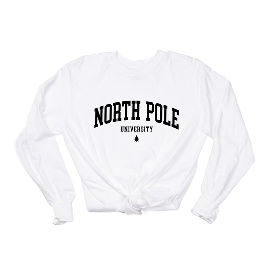 North Pole University (Black) - Tee (Vintage White, Long Sleeve)