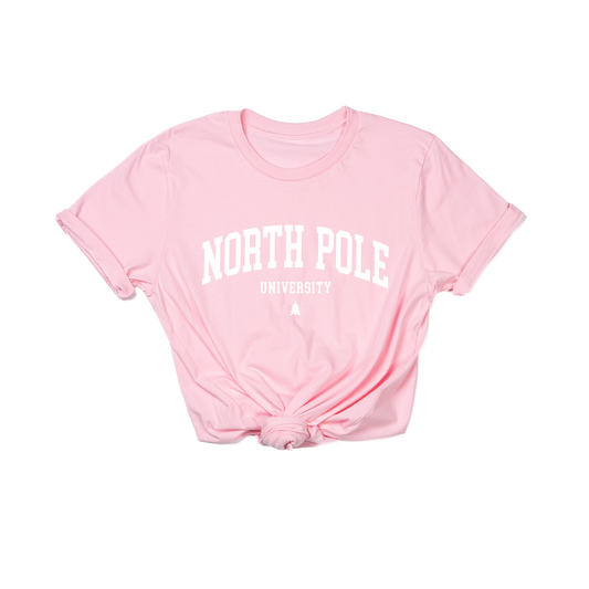 North Pole University (White) - Tee (Pink)
