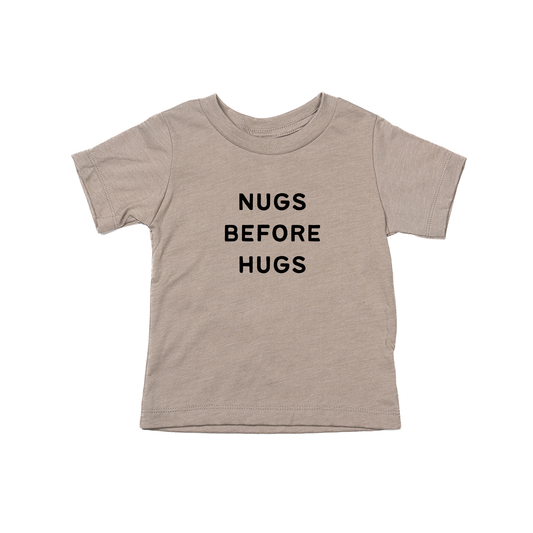 Nugs Before Hugs (Black) - Kids Tee (Pale Moss)