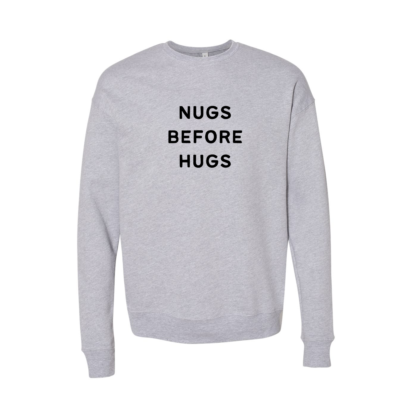 Nugs Before Hugs (Black) - Sweatshirt (Heather Gray)