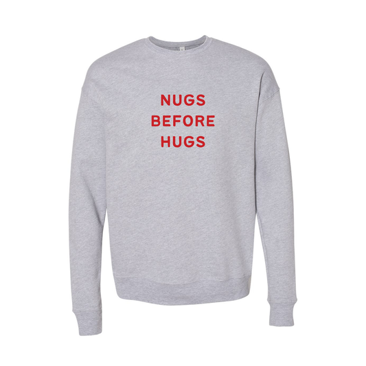 Nugs Before Hugs (Red) - Sweatshirt (Heather Gray)