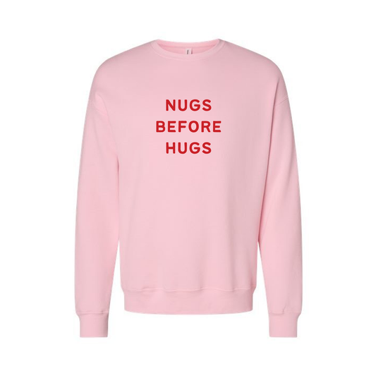 Nugs Before Hugs (Red) - Sweatshirt (Light Pink)