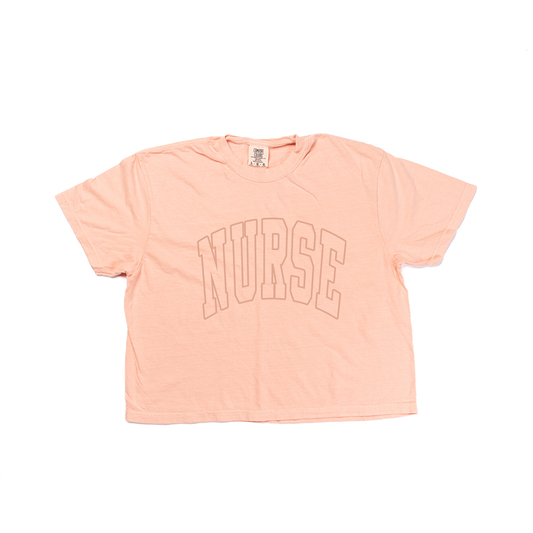 Nurse Varsity - Cropped Tee (Peach)