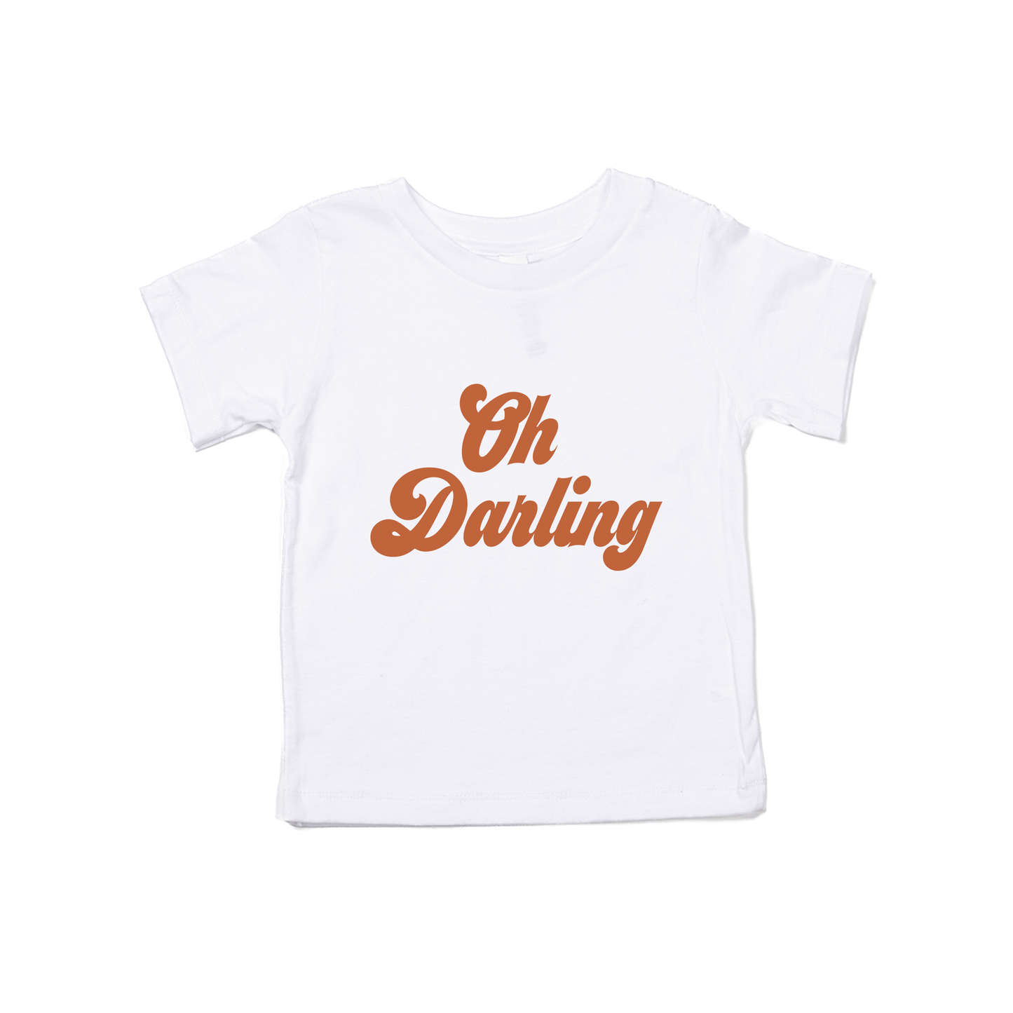 Oh Darling (Rust) - Kids Tee (White)