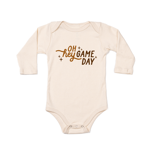 Oh Hey Game Day - Bodysuit (Natural, Long Sleeve)