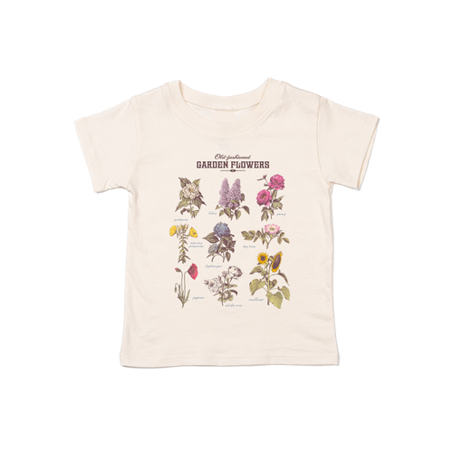 Old Fashioned Garden Flowers - Kids Tee (Natural)