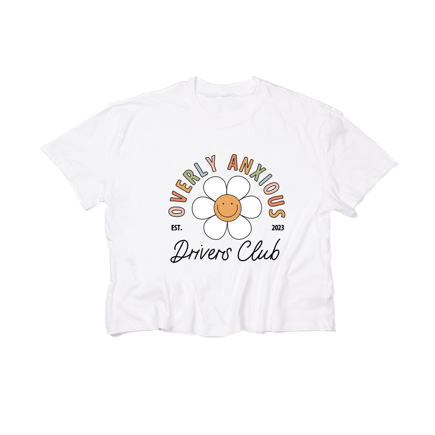 Overly Anxious Drivers Club - Cropped Tee (White)