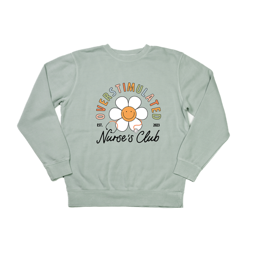 Overstimulated Nurses Club - Sweatshirt (Sea Salt)