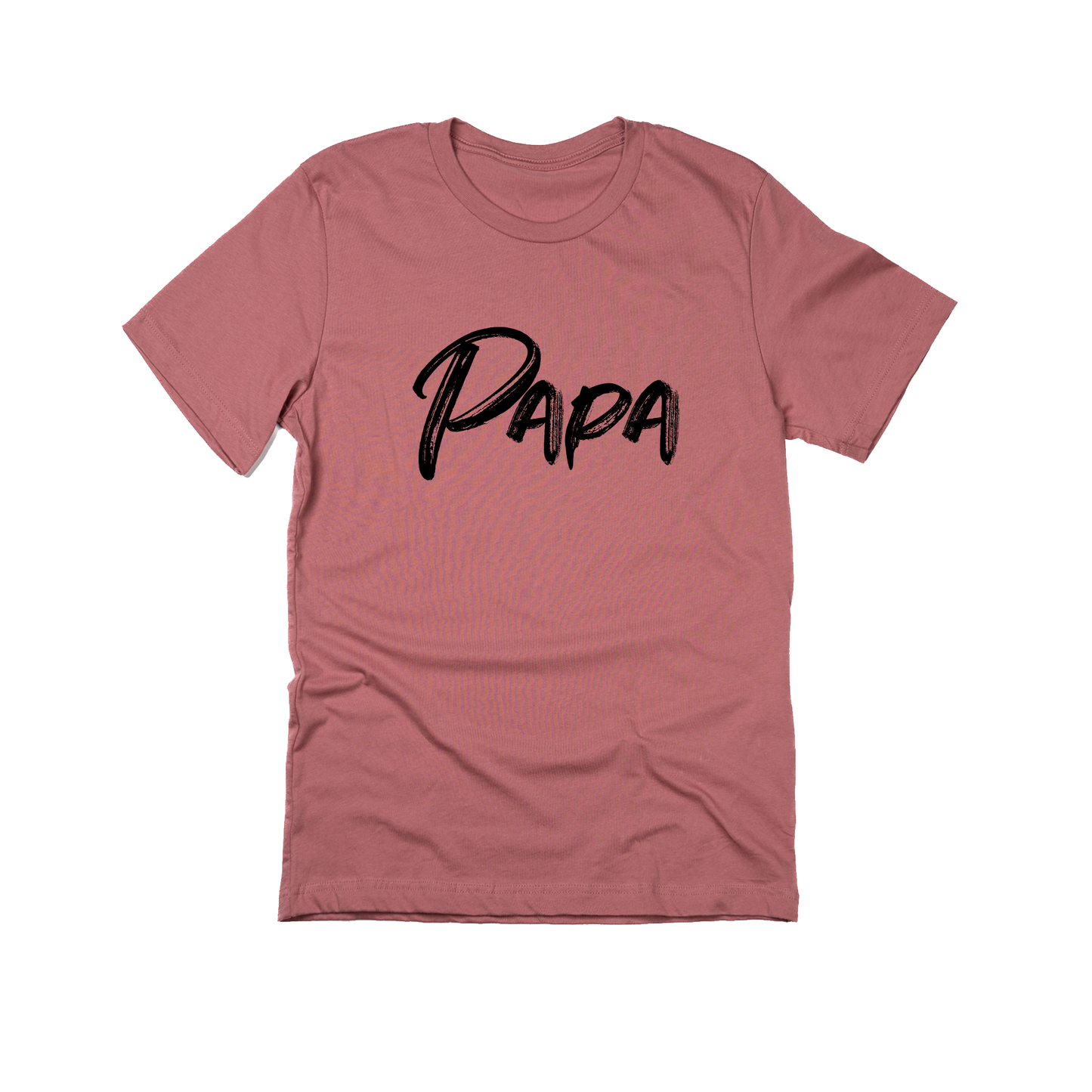 Papa (Brushed, Black, Across Front) - Tee (Mauve)