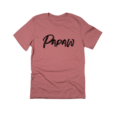 Papaw (Brushed, Black, Across Front) - Tee (Mauve)