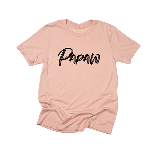 Papaw (Brushed, Black, Across Front) - Tee (Peach)