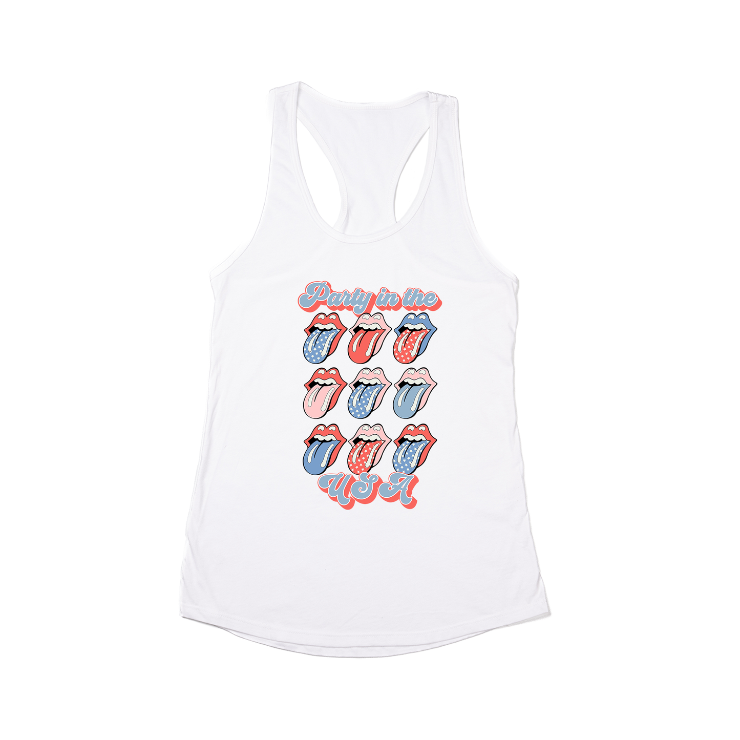 Party in the USA - Women's Racerback Tank Top (White)