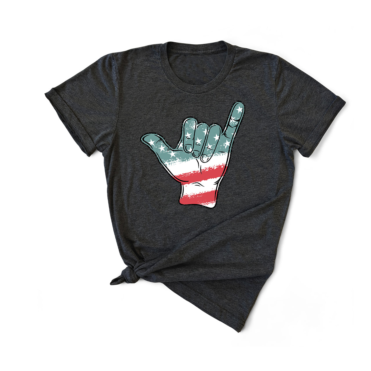 Patriotic Hang Loose - Tee (Charcoal Black)