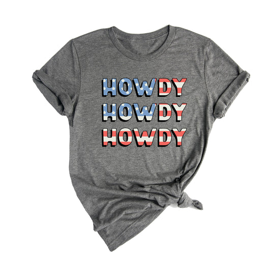 Patriotic Howdy - Tee (Gray)