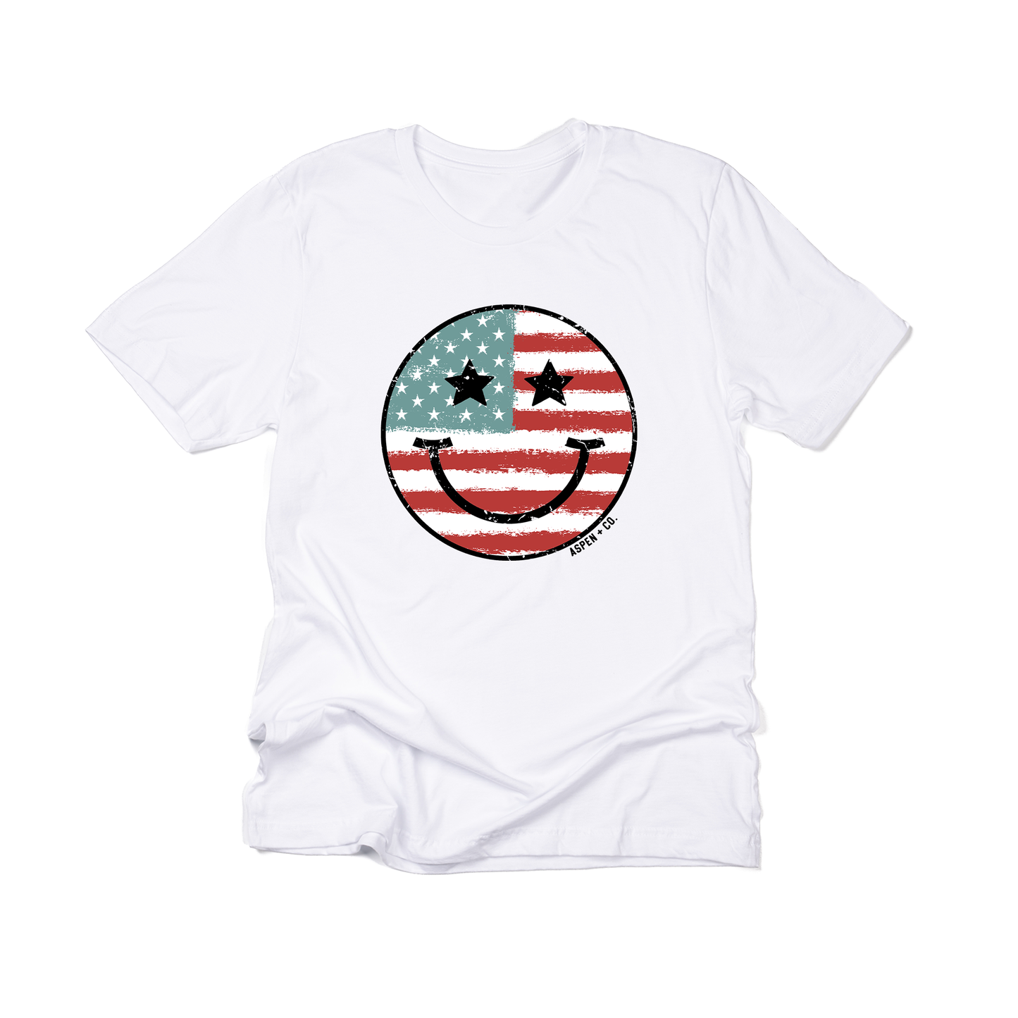 Patriotic Smiley - Tee (White)