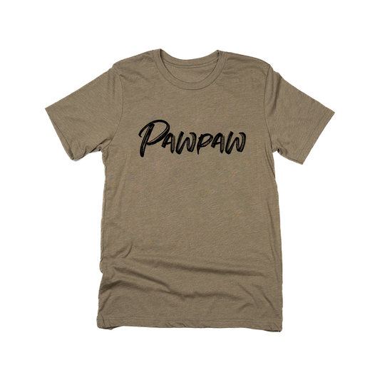 Pawpaw (Brushed, Black, Across Front) - Tee (Olive)