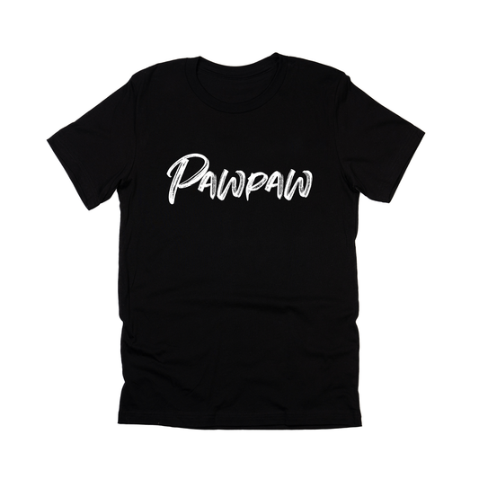 Pawpaw (Brushed, White, Across Front) - Tee (Black)