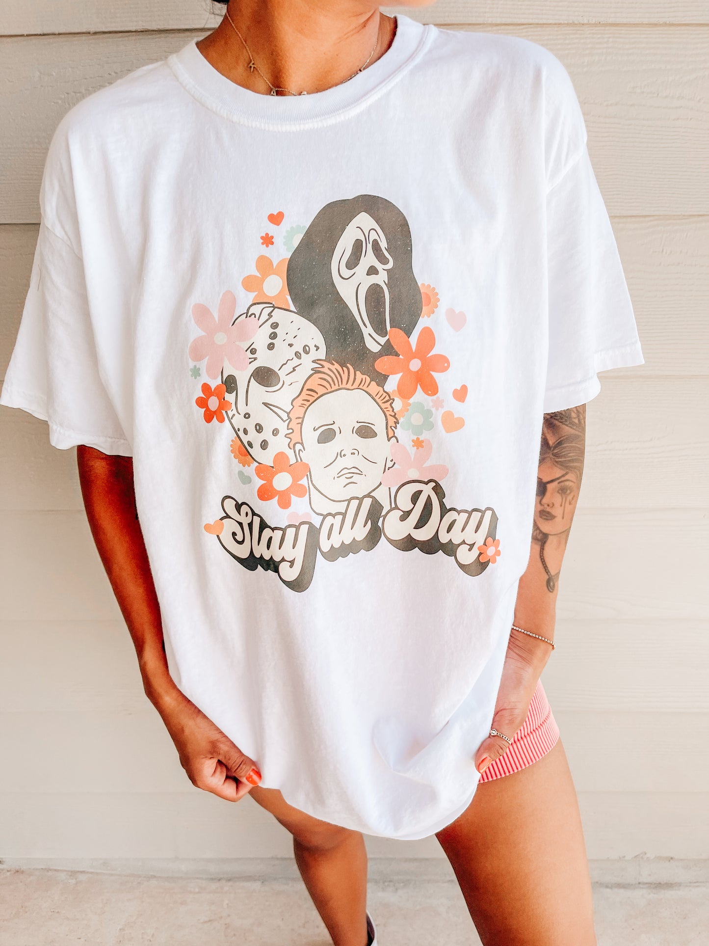 Slay All Day - Tee (Vintage White, Short Sleeve)