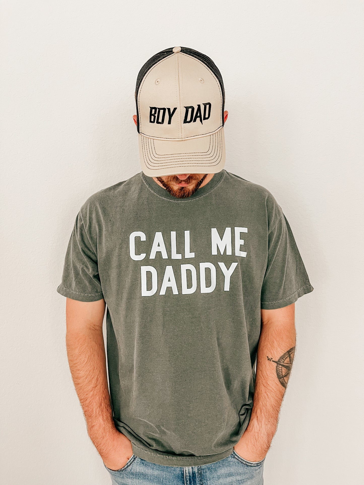 Call Me Daddy (White) - Tee (Spruce)