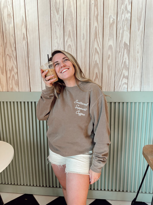 Emotional Support Coffee - Sweatshirt (Cocoa)