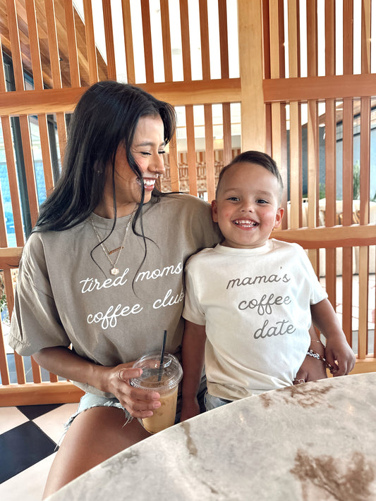 Mama's Coffee Date - Kids Tee (Natural)