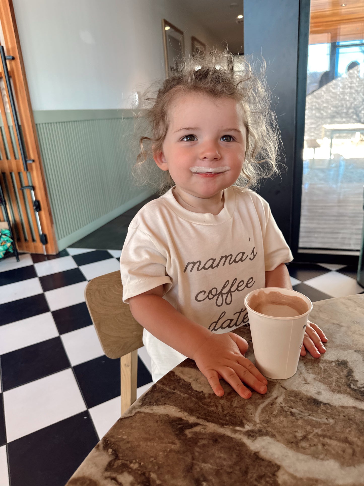 Mama's Coffee Date - Kids Tee (Natural)