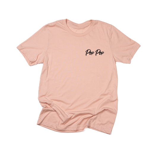 Pop Pop (Brushed, Black, Pocket) - Tee (Peach)