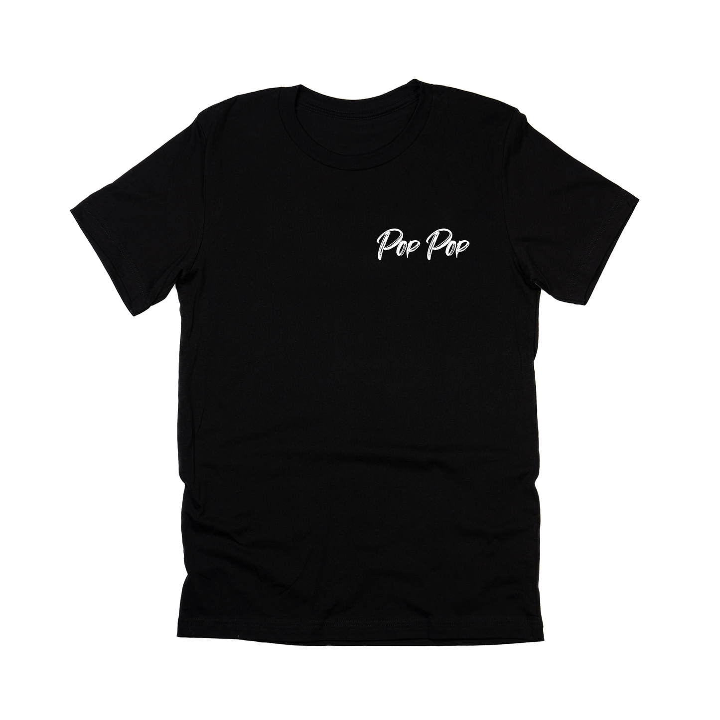 Pop Pop (Brushed, White, Pocket) - Tee (Black)