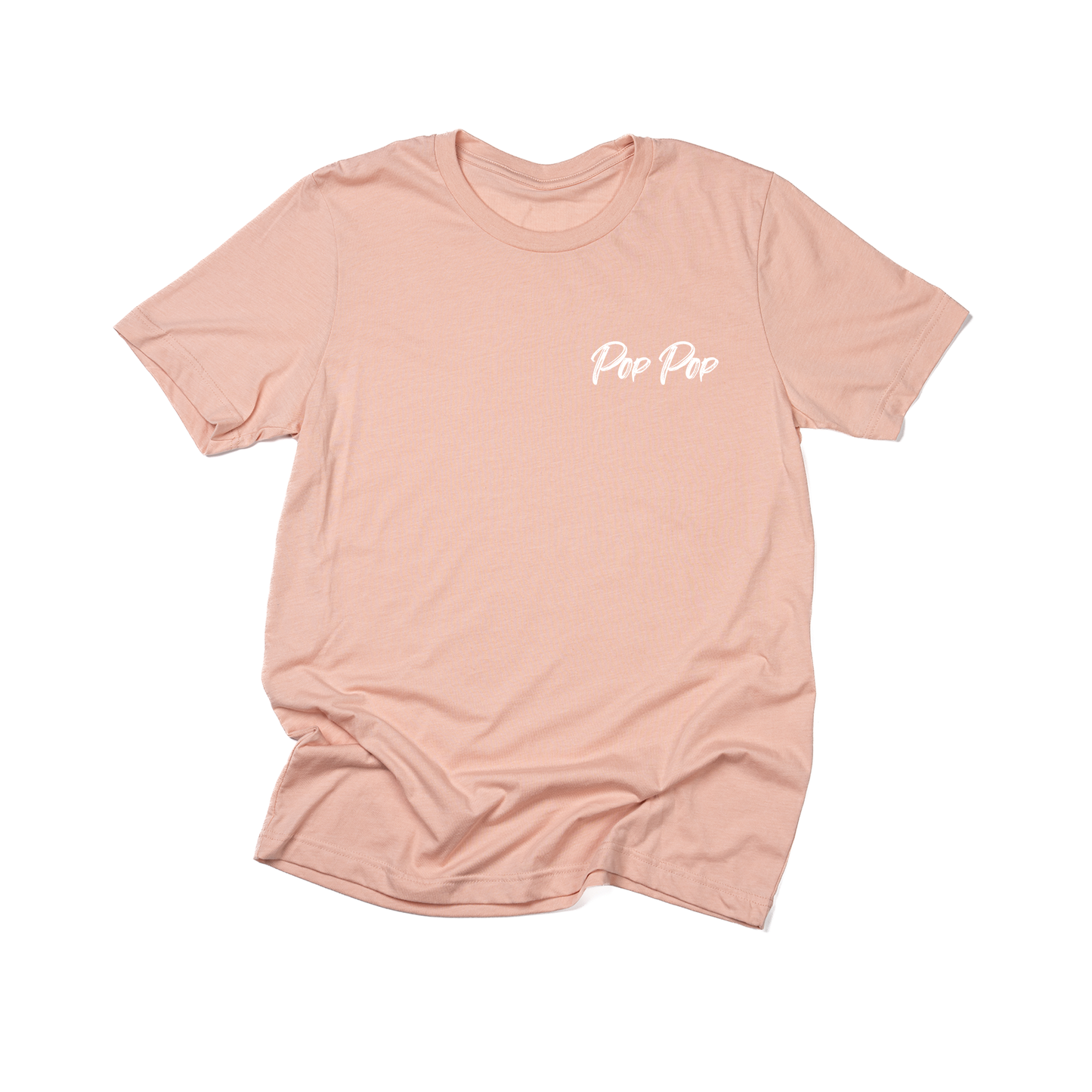 Pop Pop (Brushed, White, Pocket) - Tee (Peach)