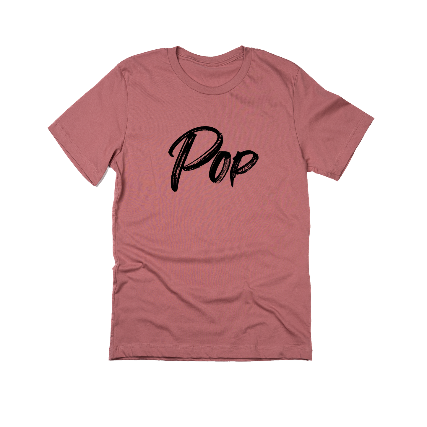 Pop (Brushed, Black, Across Front) - Tee (Mauve)