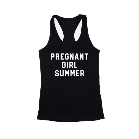 Pregnant Girl Summer (White) - Women's Racerback Tank Top (Black)