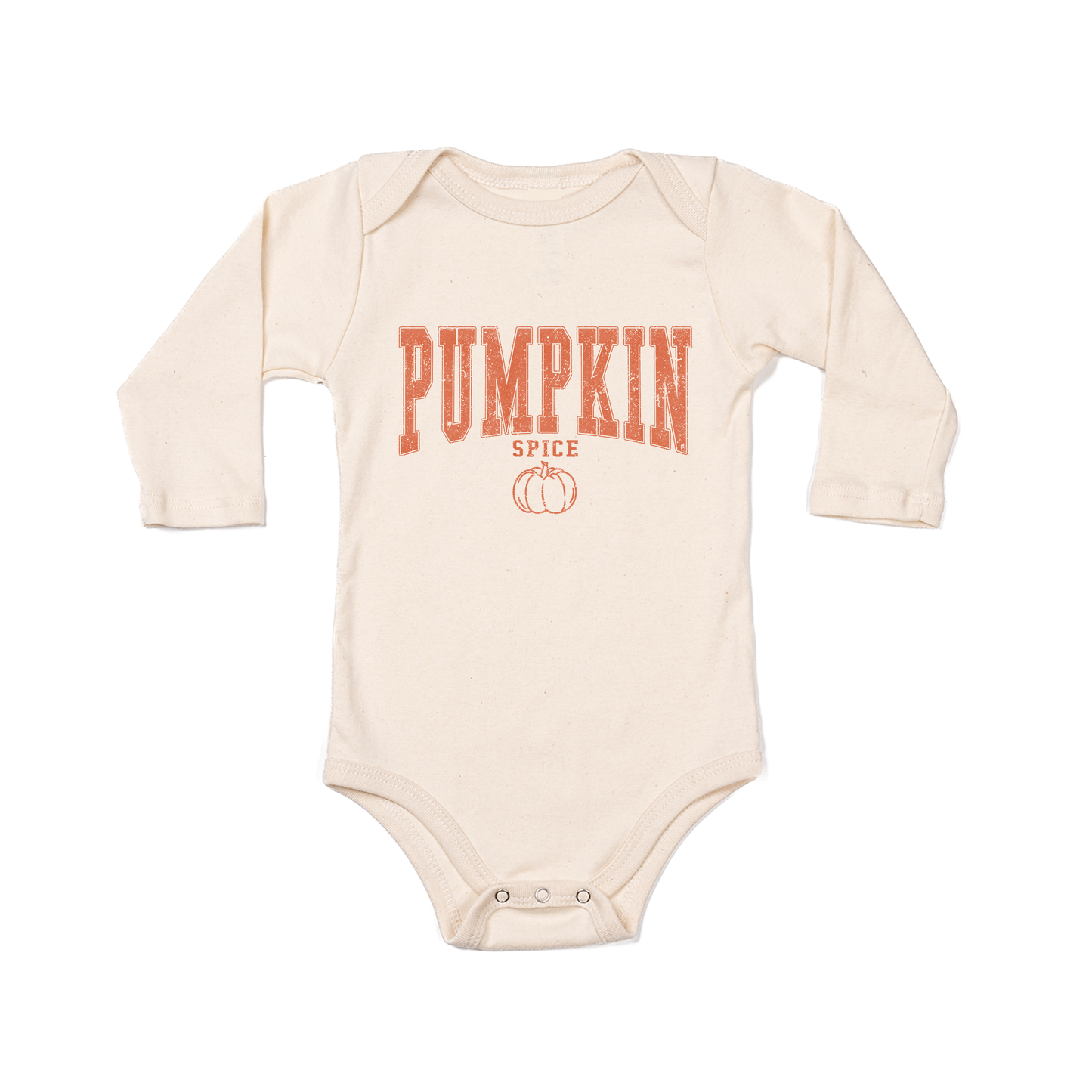 Pumpkin Spice (Varsity) - Bodysuit (Natural, Long Sleeve)