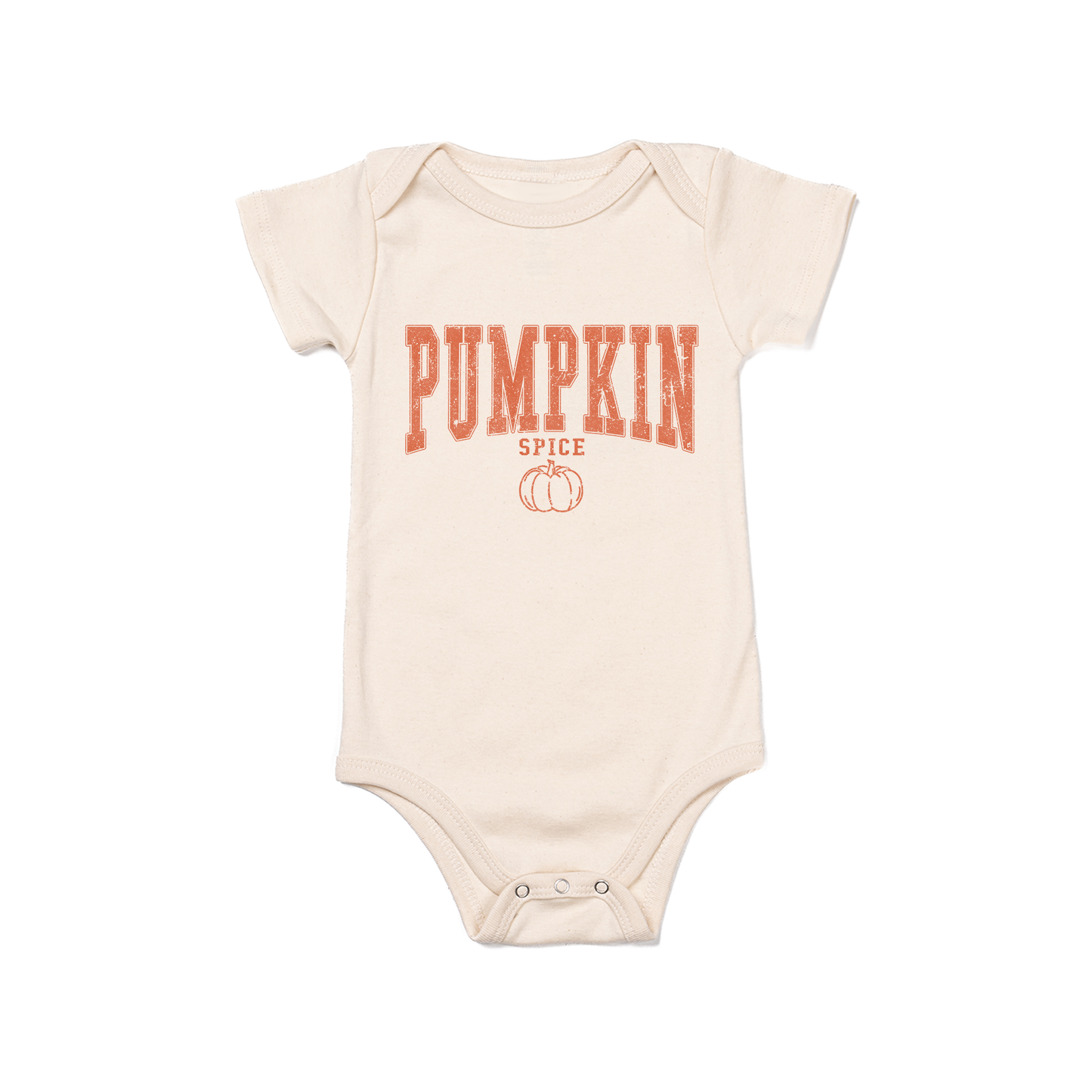 Pumpkin Spice (Varsity) - Bodysuit (Natural, Short Sleeve)