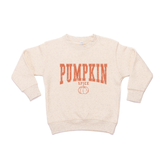 Pumpkin Spice (Varsity) - Kids Sweatshirt (Heather Natural)