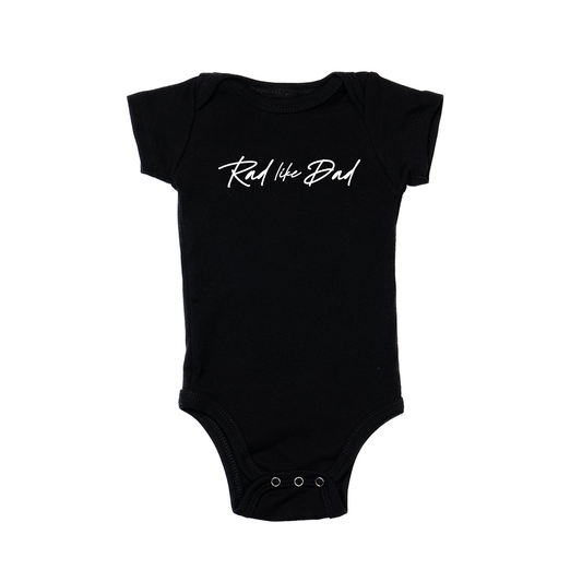 Rad like Dad (Signature, White) - Bodysuit (Black, Short Sleeve)