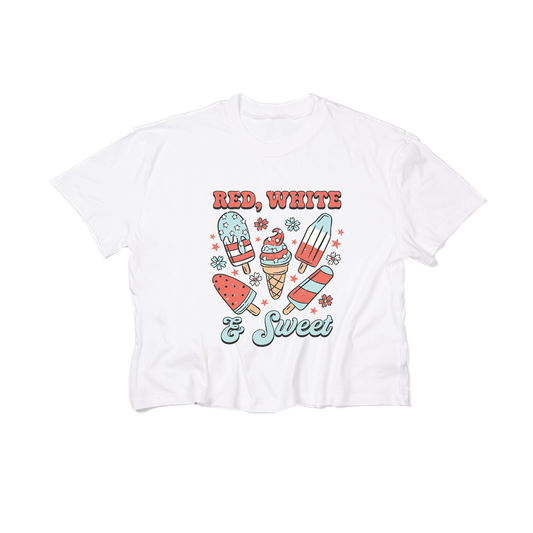 Red, White, & Sweet - Cropped Tee (White)