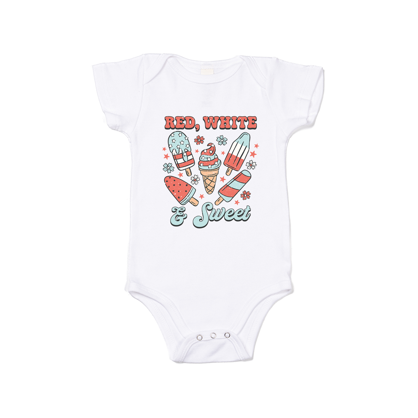 Red, White, & Sweet - Bodysuit (White, Short Sleeve)