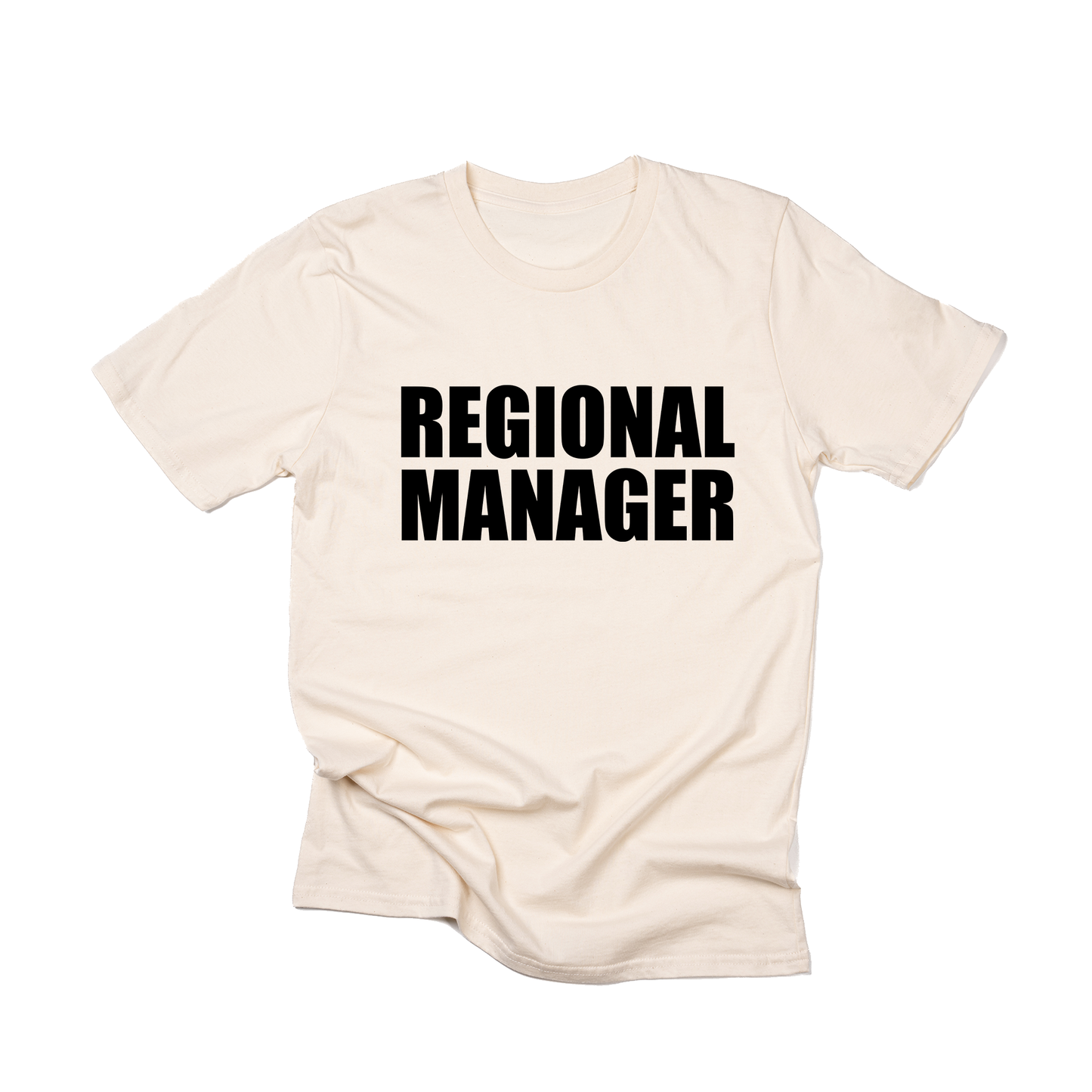 Regional Manager (Across Front, Black) - Tee (Natural)