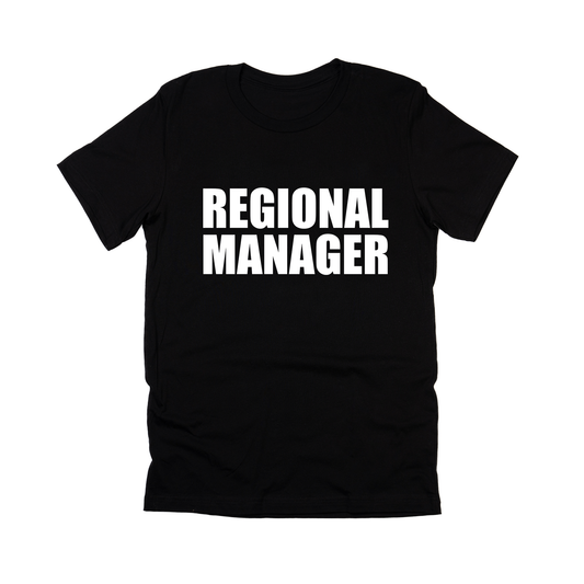 Regional Manager (Across Front, White) - Tee (Black)