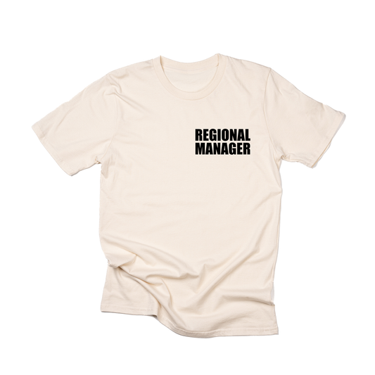 Regional Manager (Pocket, Black) - Tee (Natural)